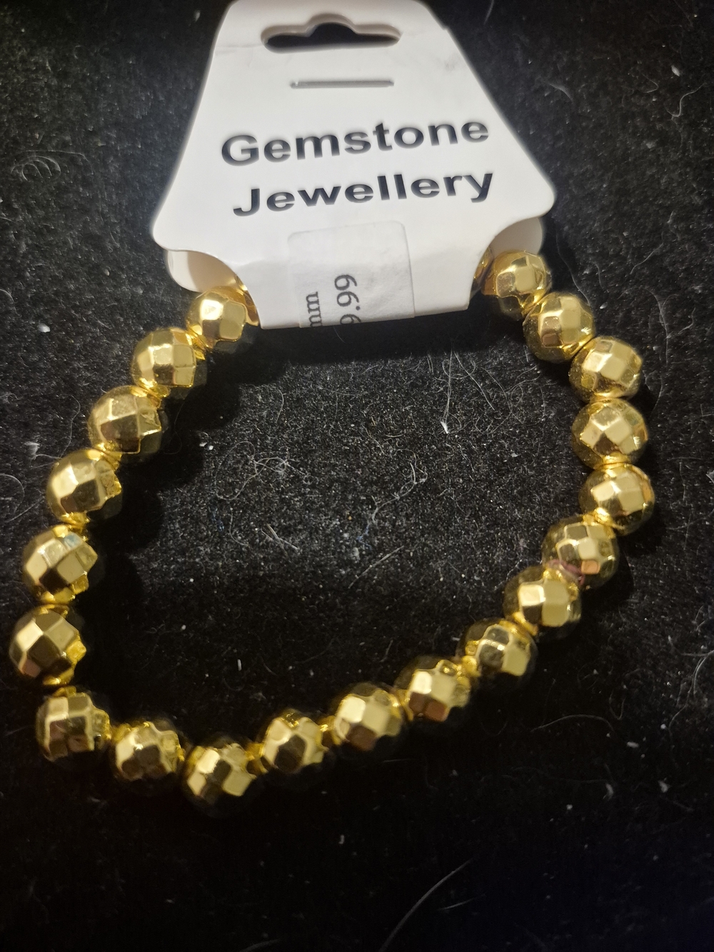 Shiny Gold Faceted Bead Stretch Bracelet